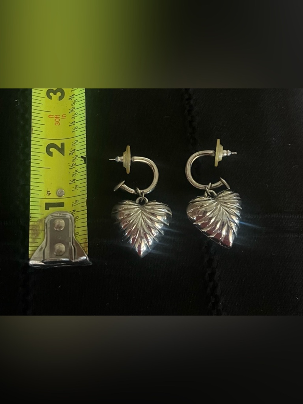 Ladies 2โ Drop Heart Fashion Heart Earrings - Picture 2 of 7